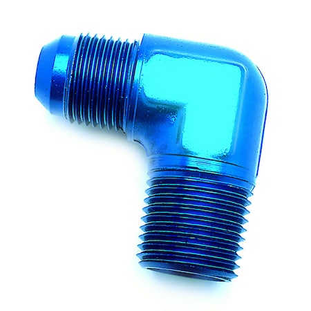 Speedfx FITTINGS, -8AN X 1/2NPTF 90  BLU ELBOW 560892